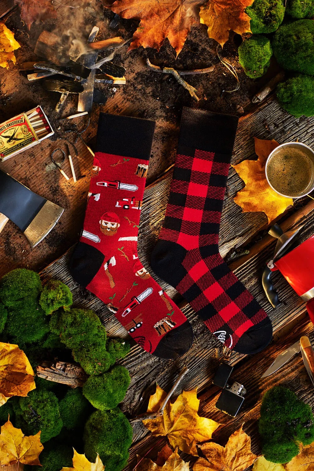 Strümpfe Lumberjack Life, Many Mornings, Socken, Holzfäller, Unisex, 80 % Baumwolle
