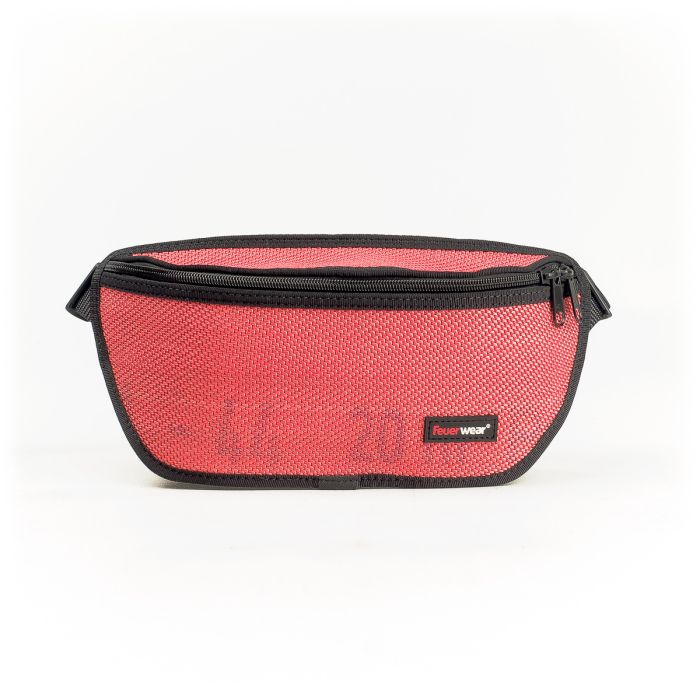 Hip Bag Otis, Feuerwear, Unikate, Nachhaltigkeit, Feuerwehrschlauch, Feuerwehr, Bauchtasche, Weiß, Rot, Schwarz, Upcycling